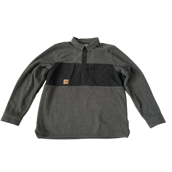 North Face TF !/2 Snap Fleece Gray Black Pullover Mens XL - Picture 1 of 7
